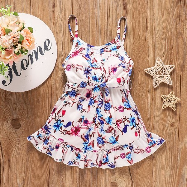 Baby / Toddler Floral Bowknot Jumpsuit