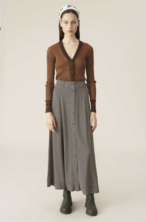 (US) Printed Crepe Skirt ( 129.00 USD ) | Shop your new Printed Crepe Skirt at.COM