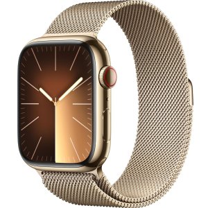 41mm $649，45mm $679折扣升级：Apple Watch Series 9 不锈钢 蜂窝版 + 米兰尼斯表带