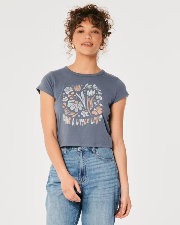 Hollister Hollister Relaxed Give a Little Love Graphic Baby Tee 19.95