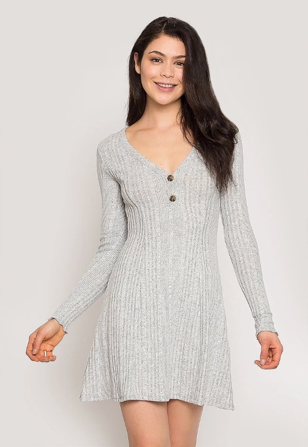 Melody Knit Dress in Gray