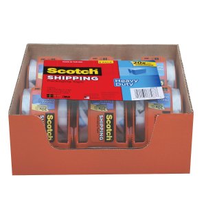 Scotch Heavy Duty Shipping Packaging Tape 6 Rolls with Dispenser