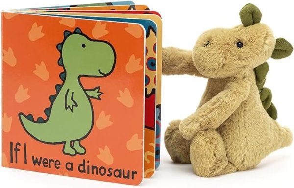 If I were a Dinosaur Board Book and Bashful Dinosaur Stuffed Animal