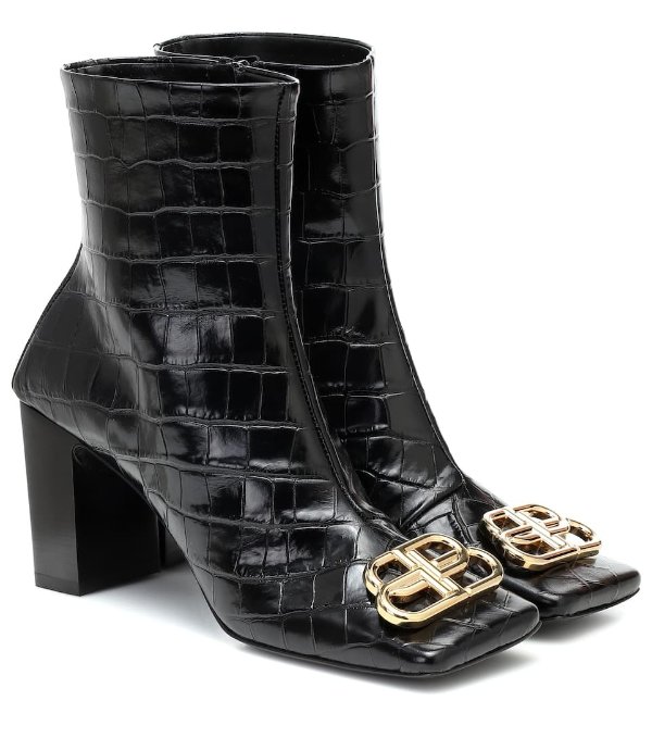BB Double Square leather ankle boots