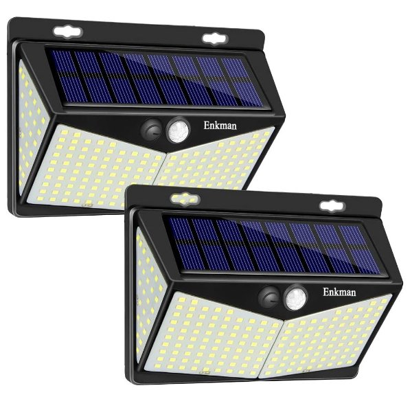 Enkman Solar Lights Outdoor 208 LED,Wireless Motion Sensor Lights