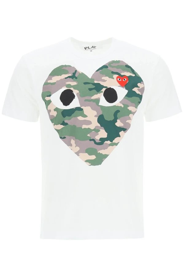Camouflage heart t-shirt Comme Des Garcons Play