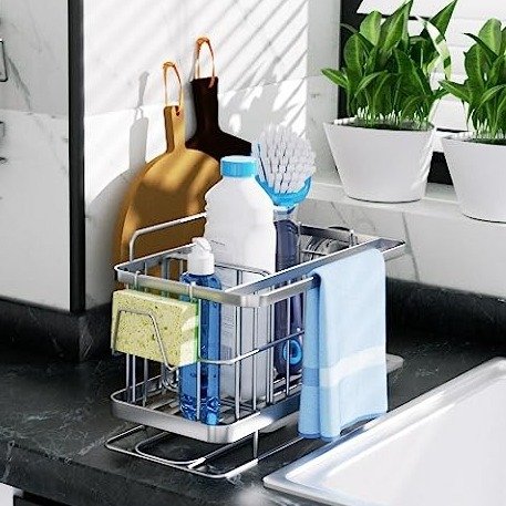 HapiRm Kitchen Sink Caddy with Adjustable Partitions