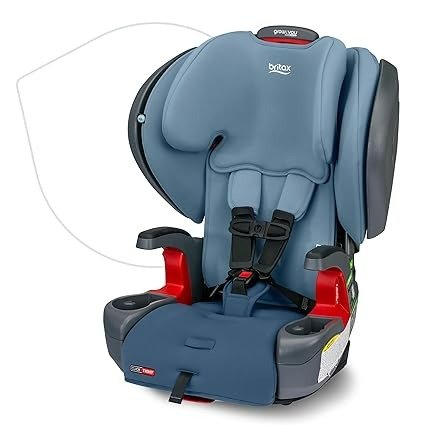 Grow with You ClickTight Plus Harness-2-Booster Car Seat, 2-in-1 High Back Booster, SafeWash Cover, Blue Ombre