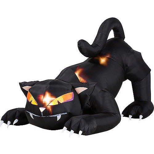 5 ft. Animated Airblown Halloween Inflatable Black Cat with Turning Head