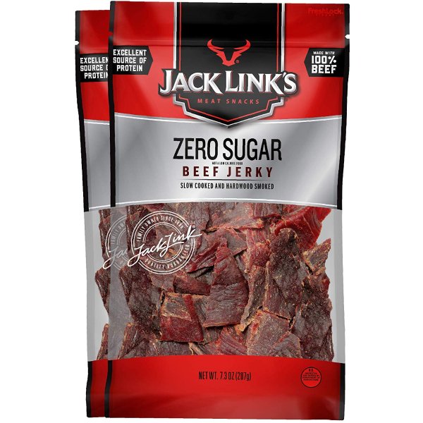 Zero Sugar Beef Jerky, 7.3 oz. Bag, Pack of 2 