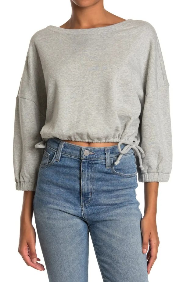 Side Tie Cropped Sweatshirt Thanks for stopping by!