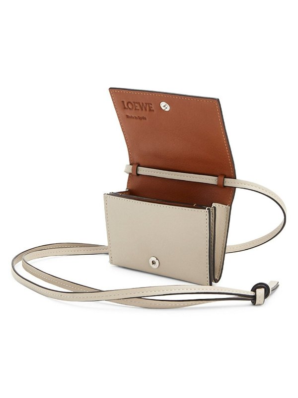 Brand Leather Card-Case-On-Strap