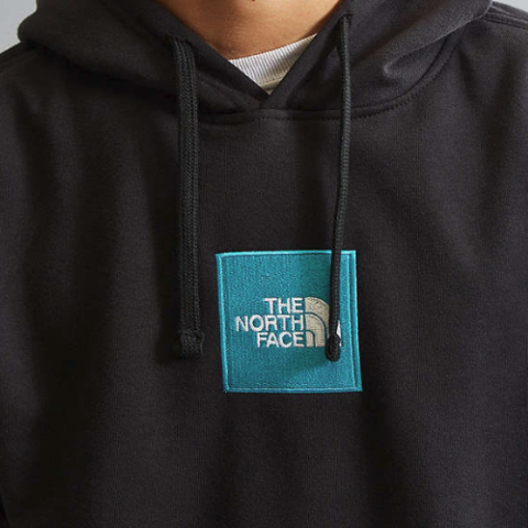 north face embroidered box logo hoodie