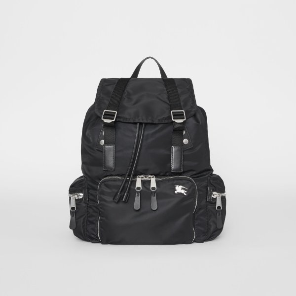 The Large Rucksack in Aviator Nylon and Leather