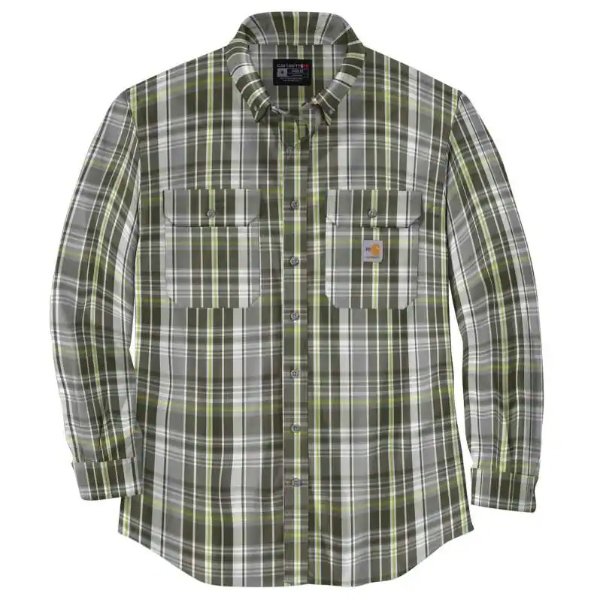 Flame Resistant Force Rugged Flex® Loose Fit Twill Long-Sleeve Plaid Shirt