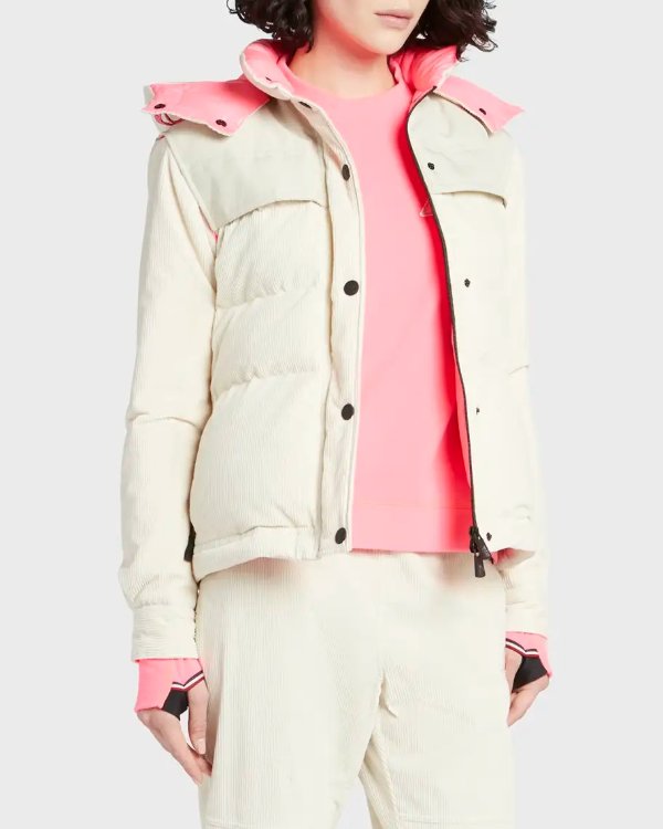Tetras Corduroy Puffer Jacket with Removable Sleeves