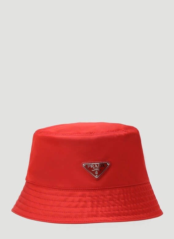 Nylon Bucket Hat in Red