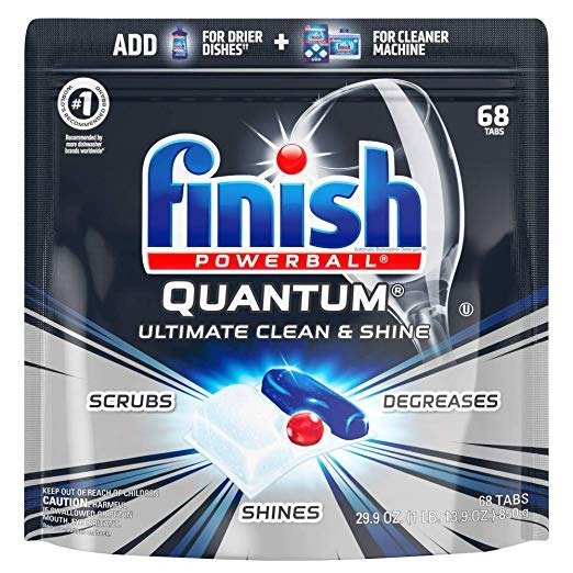 Quantum Dishwasher Detergent Powerball, Ultimate Clean & Shine Dishwashing Tablets, 68 Count
