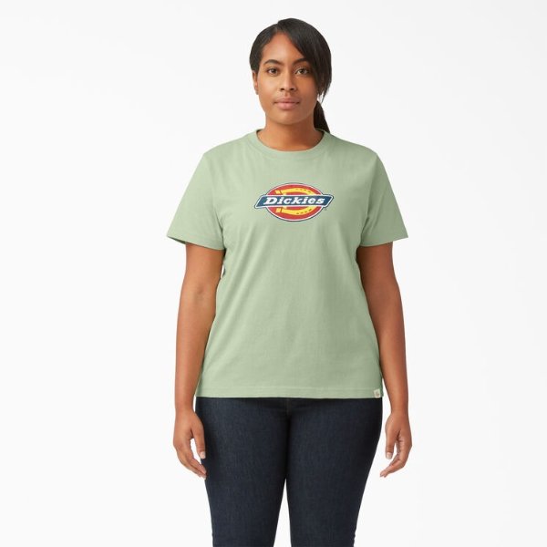 Women's Plus Logo Graphic T-Shirt - Dickies US, Celadon Green 1X