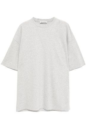 Embroidered melange cotton-jersey T-shirt