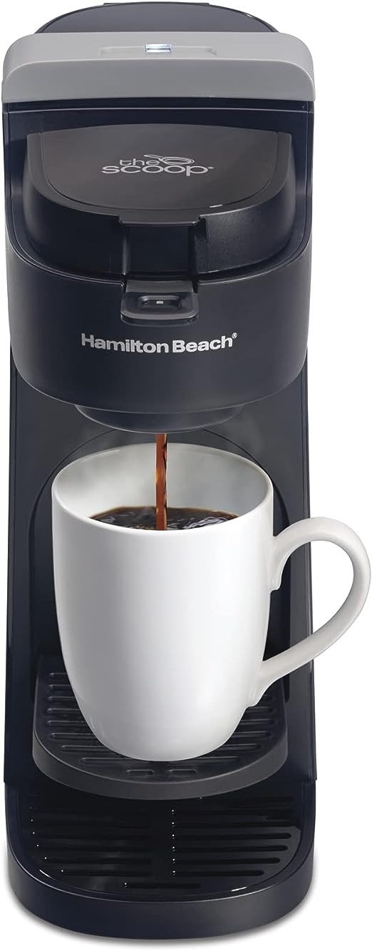 The Scoop Single Serve Coffee Maker & Fast Grounds Brewer for 8-14oz. Cups, Brews in Minutes, Black (47620), Next Gen