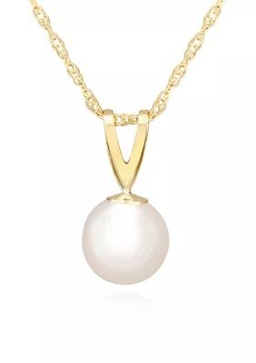 Freshwater Pearl Pendant in 14K Yellow Gold