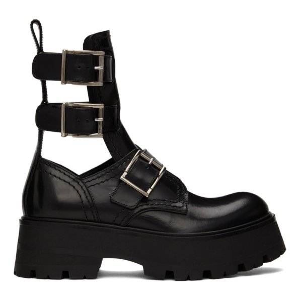 Black Rave Buckle Boots
