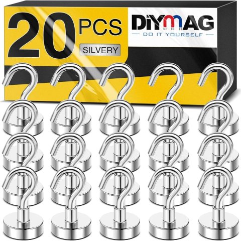 DIYMAG Magnetic Hooks pack of 20