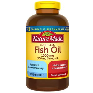 $10.56Nature Made Burp Less Ultra Omega 3 Fish Oil 1000 mg, Fish Oil Supplements, Omega 3 Supplement for Healthy Heart, Brain and Eyes Support, One Per Day, 45 Softgels