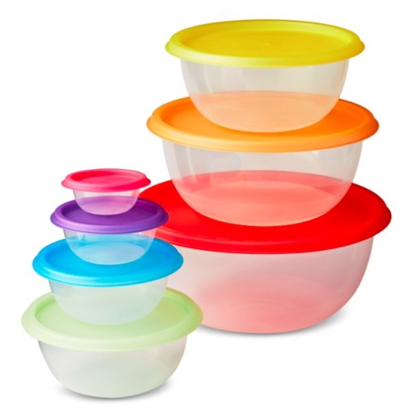 14 Piece Rainbow Food Storage Containers with Lids