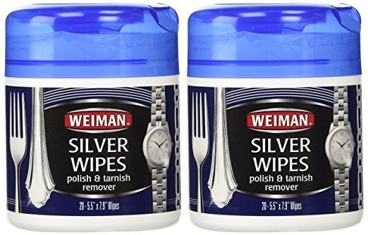 Weiman Silver Polish & Tarnish Remover Wipes 20 Count, 2 Pack