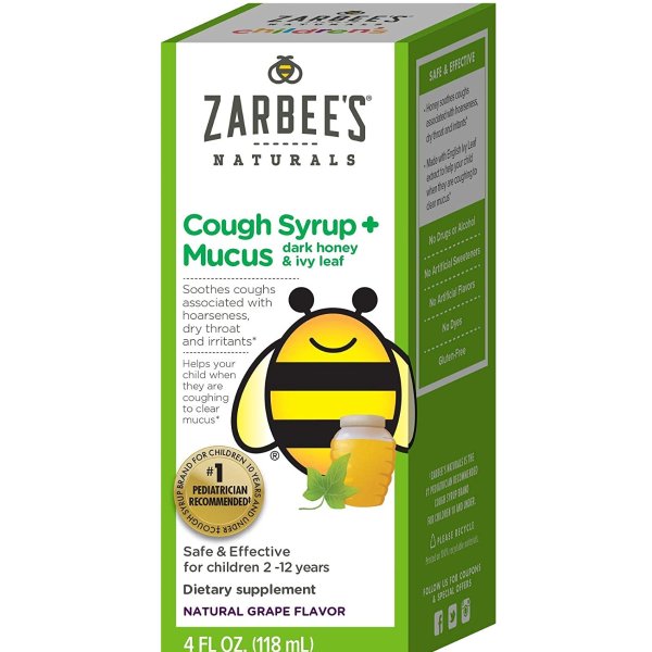 Children's Cough Syrup + Mucus with Dark Honey Flavor Ounce Bottle