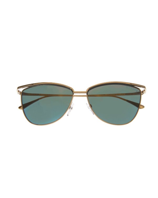 Shiny Rose Gold & Blue Cateye Sunglasses FT0684-5828W