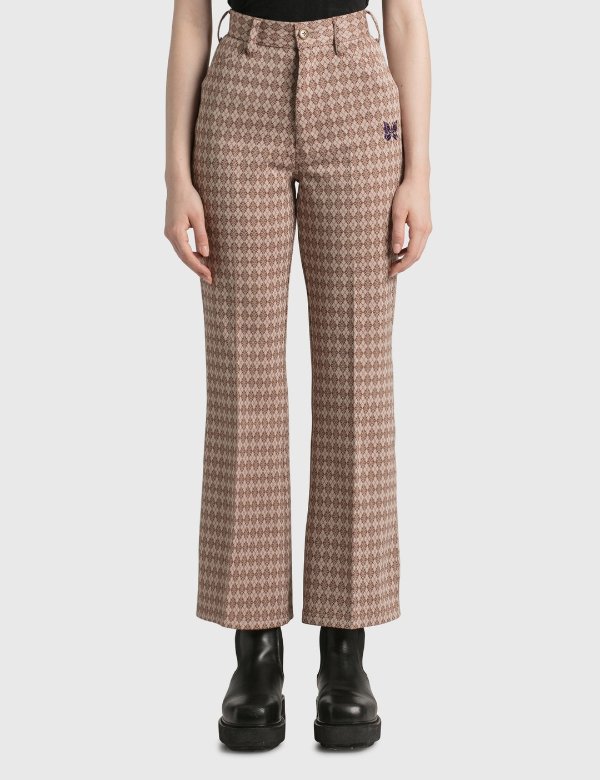 Poly Jacquard Flared Student Pant