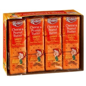 Keebler Sandwich Crackers, Cheese & Peanut Butter, 1.38 oz. 8-Count Packages (Pack of 6)