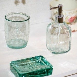 Recycled Glass Soap Dish Clear
