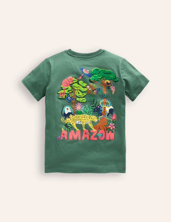 Front & Back Printed T-shirtSpruce Green Amazon