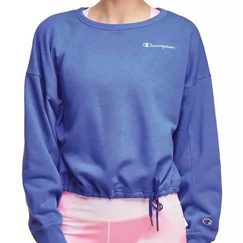 French Terry Cinched Waist Cropped Sweatshirt