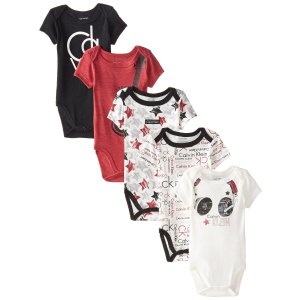 Calvin Klein Baby-Boys Newborn Five-Pack Creeper Set