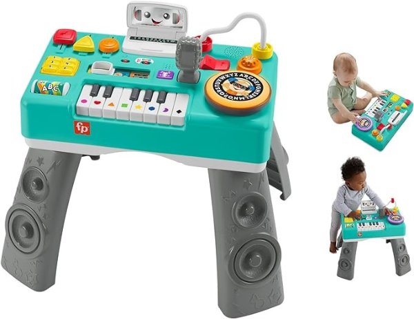 -Price Laugh & Learn Baby & Toddler Toy Mix & Learn DJ Table Musical Activity Center with Lights & Sounds for Ages 6+ Months