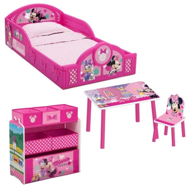 Disney Minnie Mouse 4-Piece Room-in-a-Box - Toddler Bedroom Set