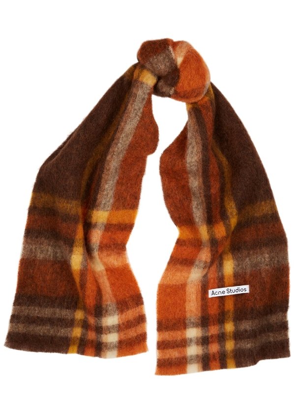 Vana tartan alpaca-blend scarf