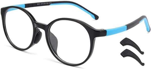 Livho Kids Blue Light Blocking Glasses, Computer Gaming TV Glasses for Boys Girls Age 3-15 Anti Glare & Eyestrain & Blu-ray Filter (Black)
