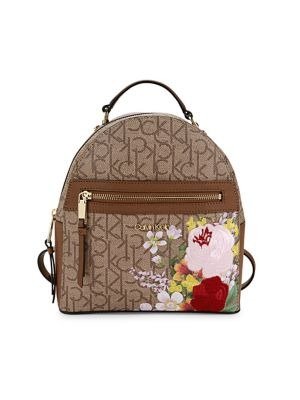 Mercy Signature Monogram Floral Leather Backpack