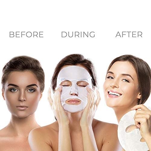 Ebanel Korean Collagen Facial Face Mask Sheet, 15 Pack, Instant Brightening and Hydrating, Deep Moisturizing with Hyaluronic Acid Face Masks, Anti-Aging Anti-Wrinkle with Stem Cell Extracts, Peptide