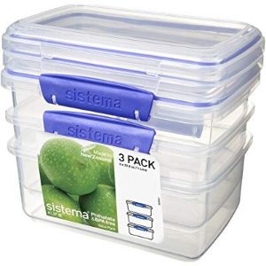 Sistema Klip It Collection Rectangle Food Storage Container, 13 Ounce (Set of 3)