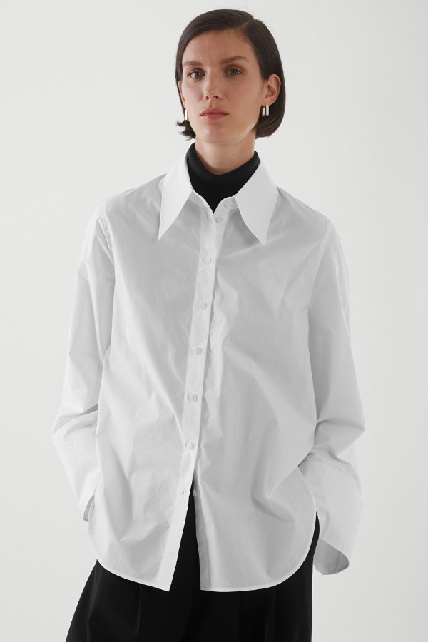 RELAXED-FIT WIDE-SLEEVE SHIRT - WHITE - Shirts - COS