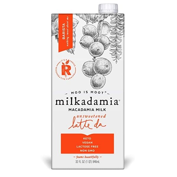 milkadamia 澳洲坚果牛奶 无糖拿铁款 32oz 6盒