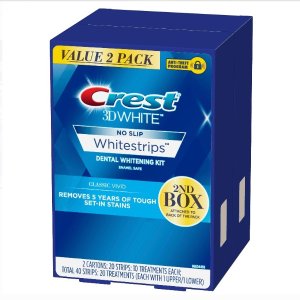 Crest 3D White Whitestrips Classic Vivid Teeth Whitening Kit, 20 Treatments, Value 2 Pack