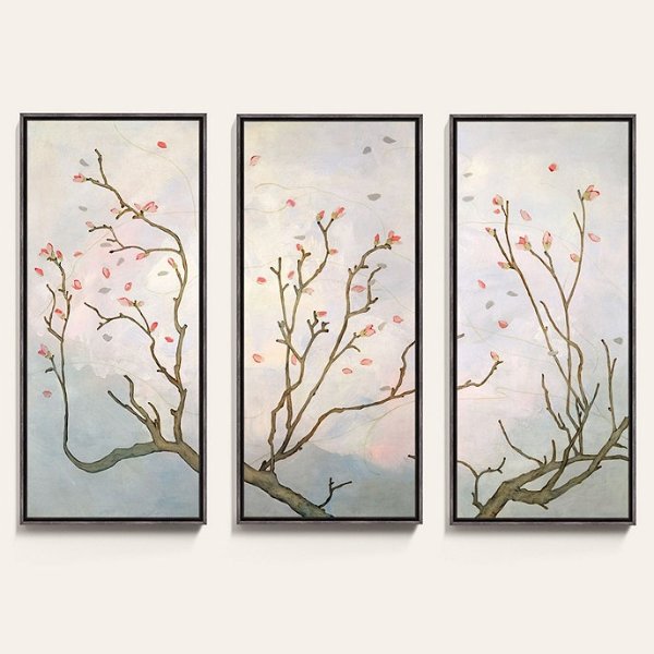 April Bloom Triptych Framed Canvas Set of 3